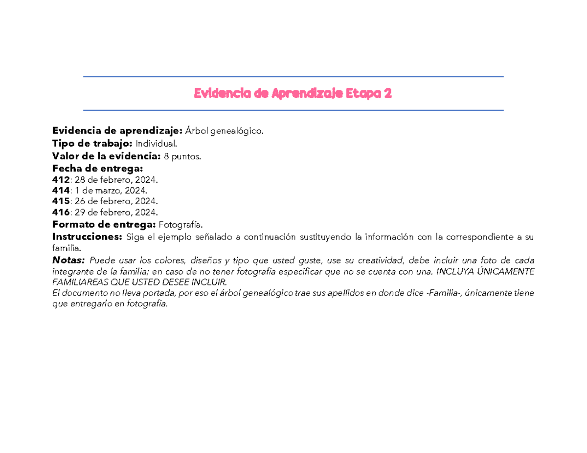 Evidencia DE Aprendizaje Etapa 2 - Tipo de trabajo: Individual. Valor ...
