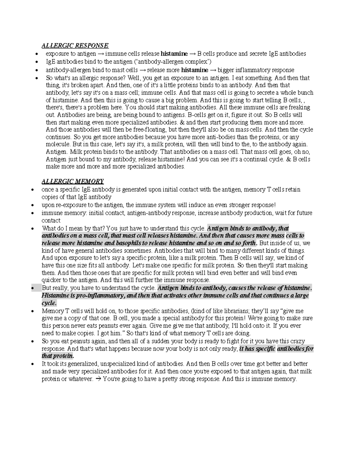 Chem midterm 2 (dragged) 2 ALLERGIC RESPONSE exposure to antigen ³