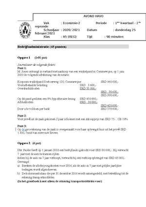 Correctiemodel Economie 2 Toets 1 Correctie - Instituut Voor Middelbaar ...