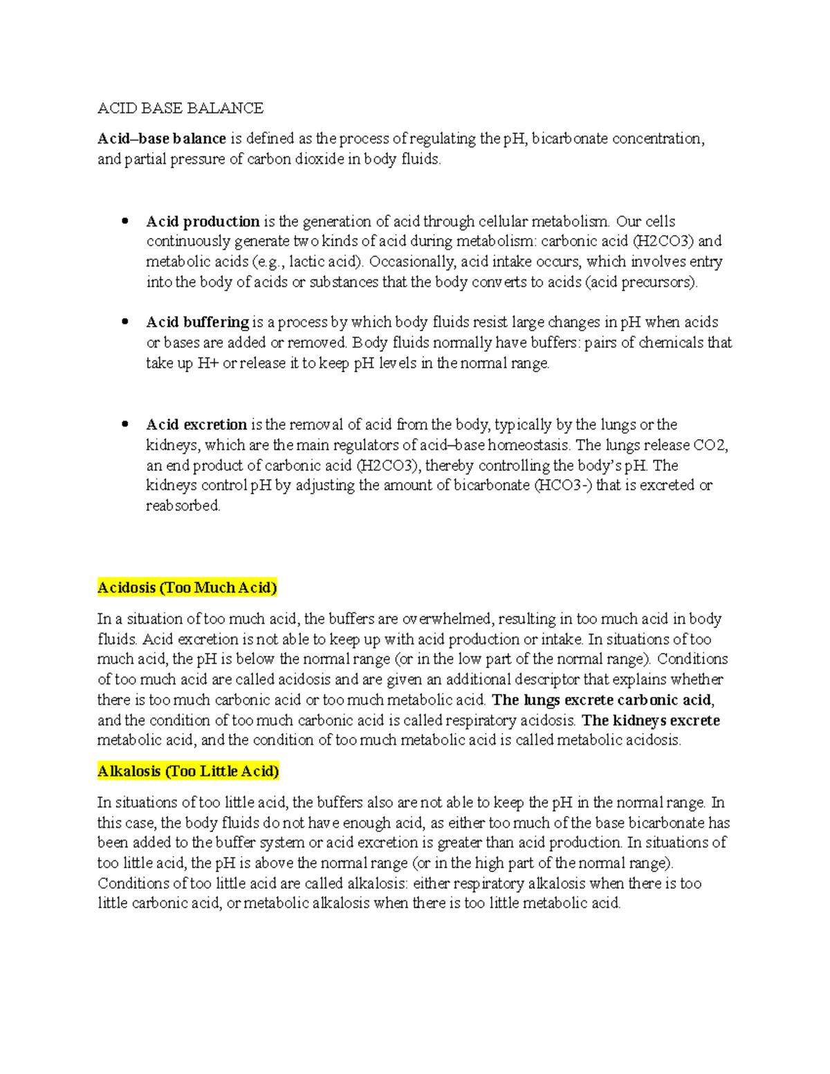 ACID BASE Balance ACID BASE BALANCE Acidbase balance is defined as