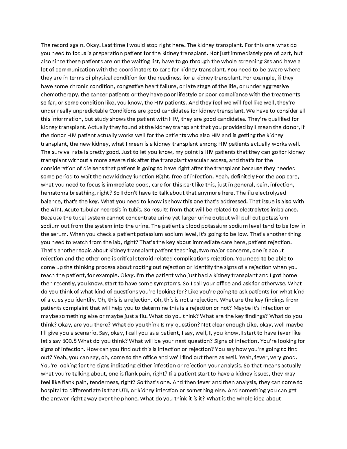 Chapter 51 Part II & 61 Script - The record again. Okay. Last time I ...