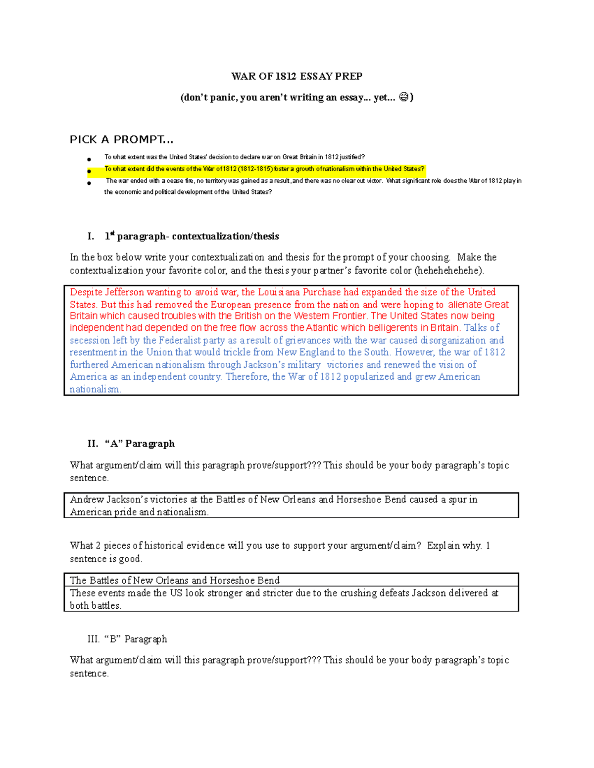 war of 1812 essay conclusion