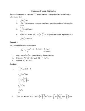 Prob Stats II - These are lecture notes, formulas with examples for ...