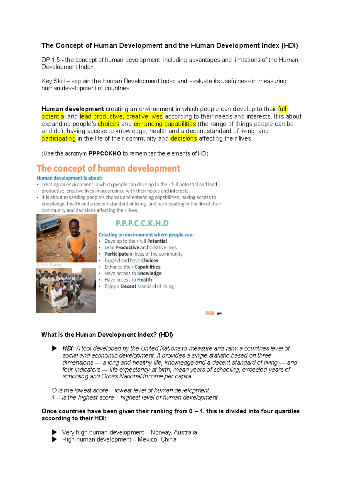 essay on human development index