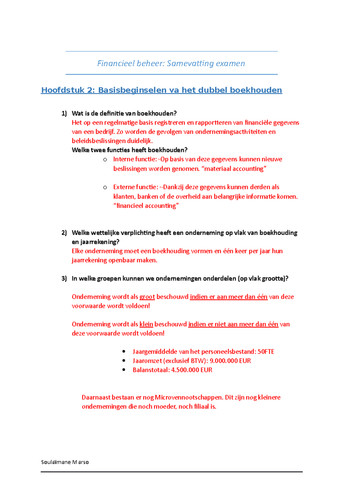 Financieel Beheer Hoofdstuk 2 - Financieel Beheer: Samevatting Examen ...