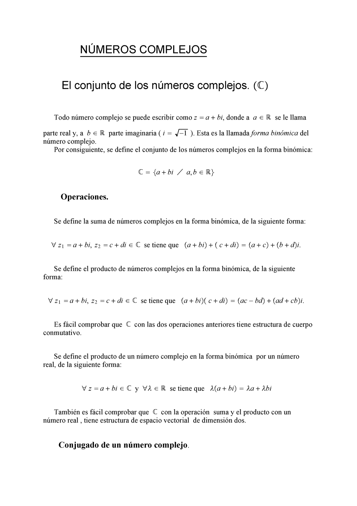 Apuntes Leccion 4 Numeros Complejos Calculo I 41901 Studocu