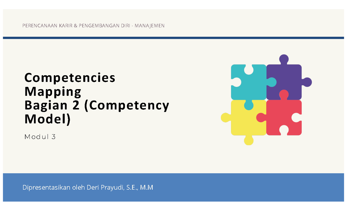 Model Kompetensi - PDPD - PERENCANAAN KARIR & PENGEMBANGAN DIRI - MANA ...