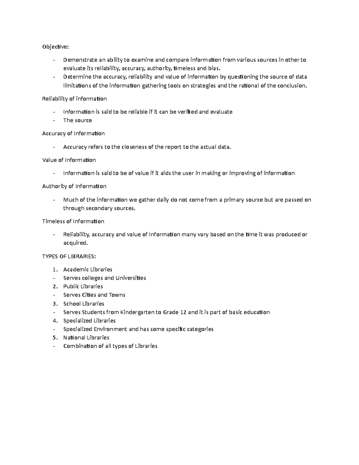 Objective - Lecture notes 3 - Objective: Demonstrate an ability to ...