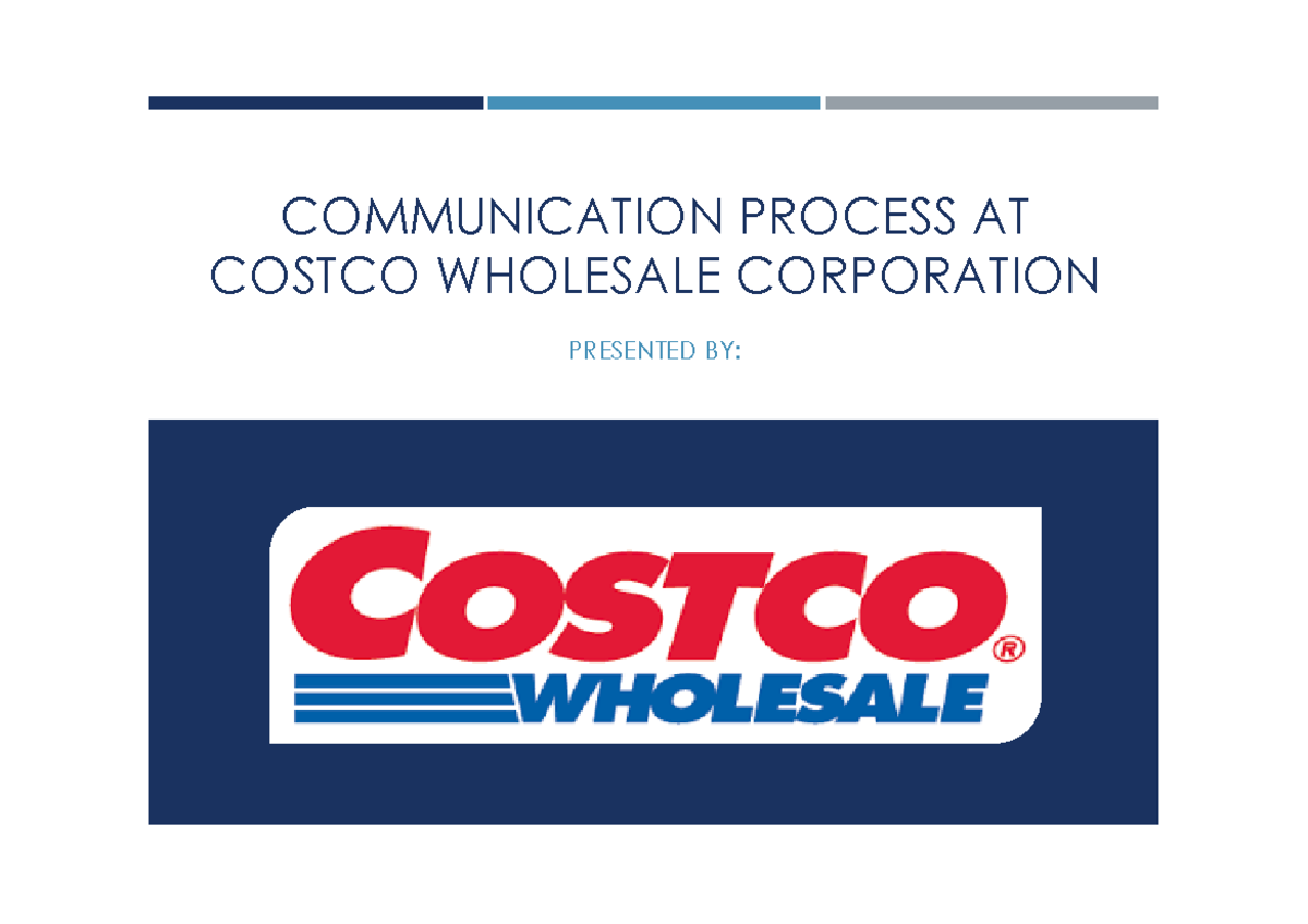 Seminar presentation: communication process at costco - StuDocu