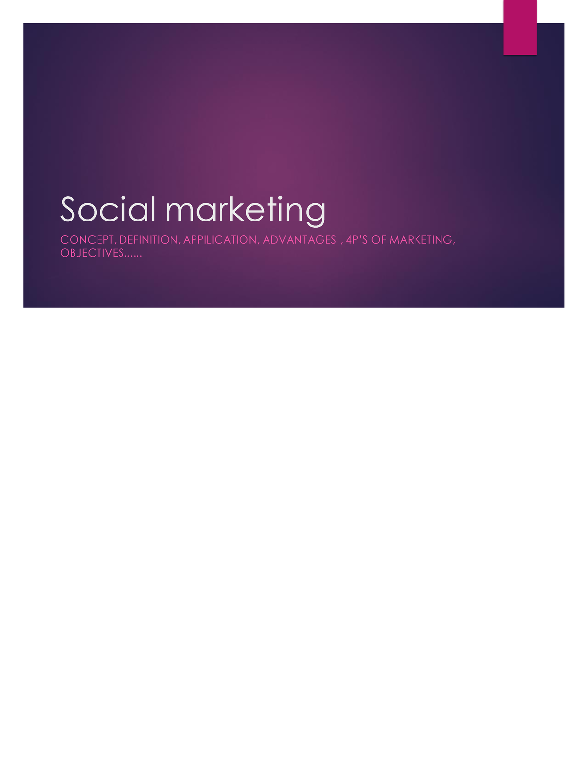 social marketing assignment pdf