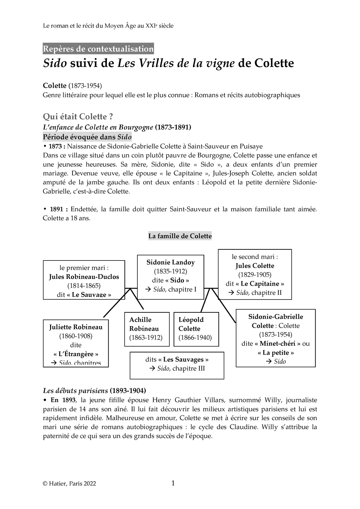 exemple dissertation colette