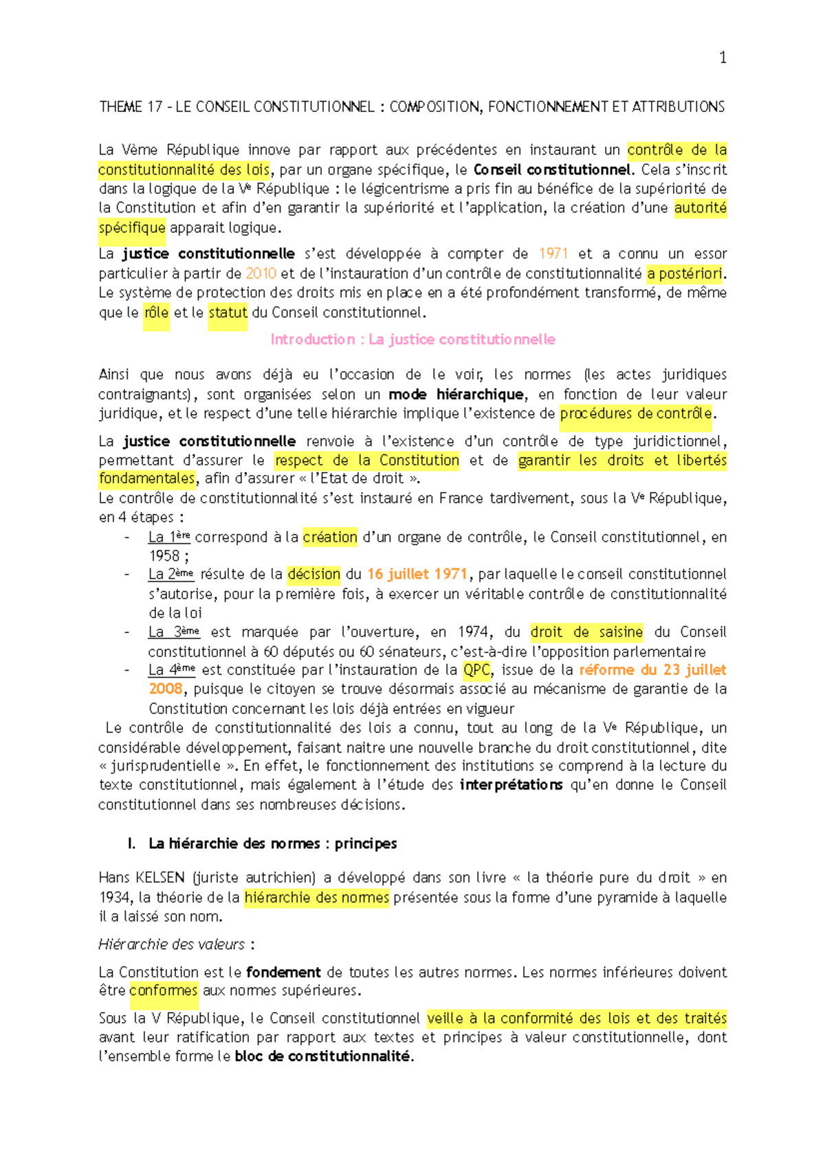 Thème 17. Le Controle De Constitutionnalité - THEME 17 – LE CONSEIL ...