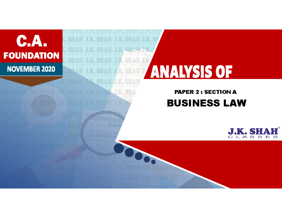 Paper Analysis Ca Foundation Nov 20 Business Law Business Law Paper 2