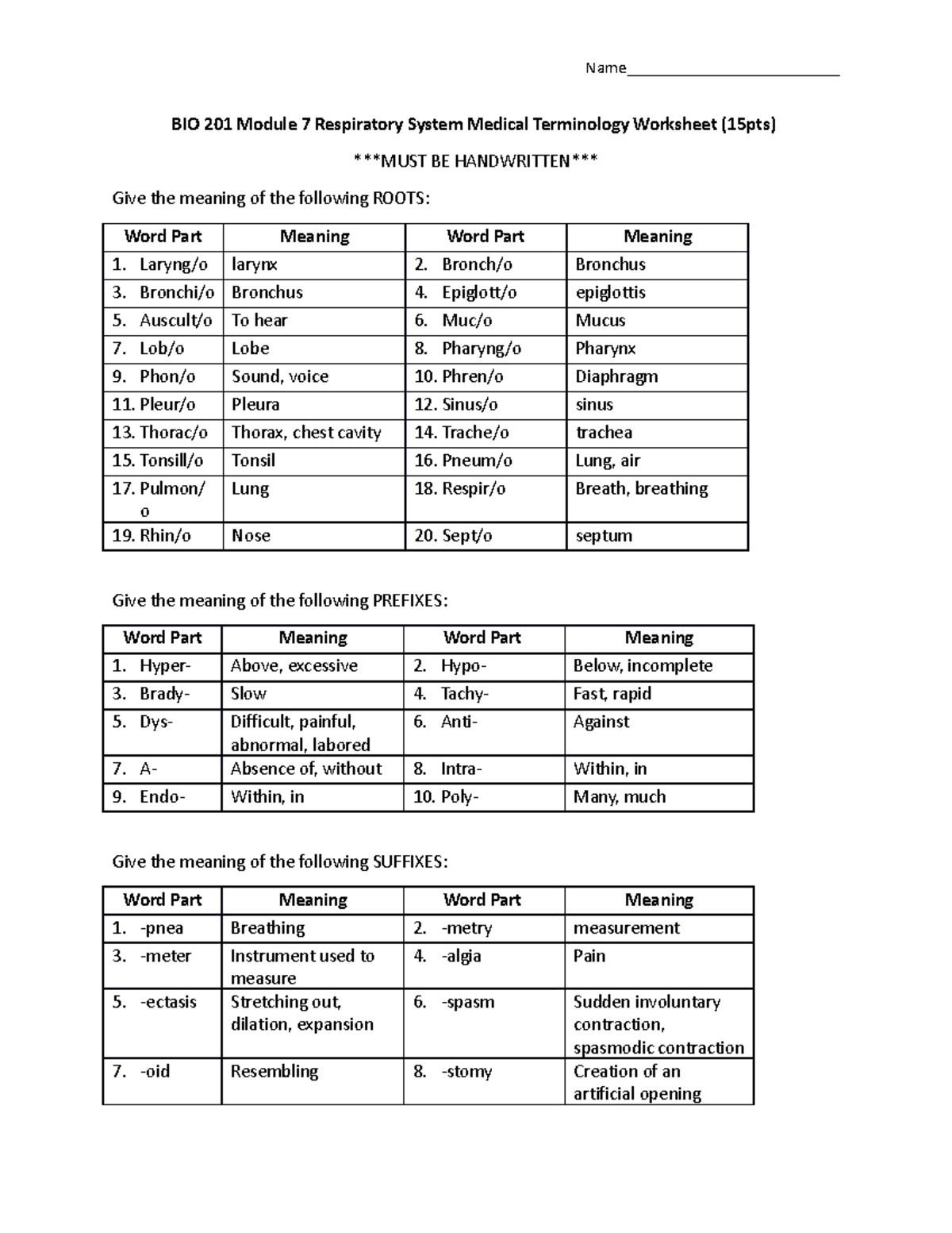 Mod 7 med term worksheet resp - Name_________________________ BIO 201 ...