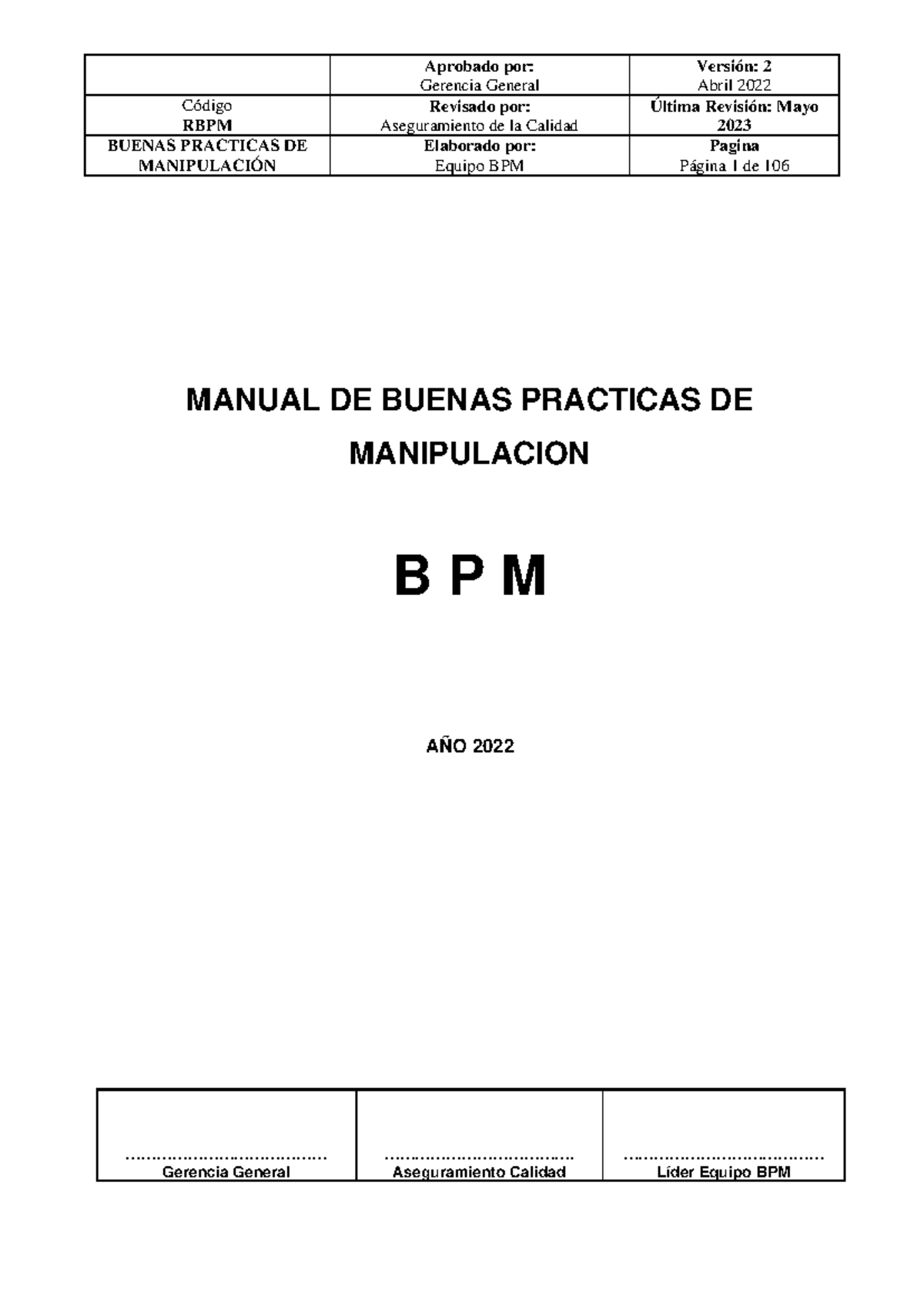 Manual DE Buenas Practicas DE Manipulacion BPM - Gerencia General Abril ...