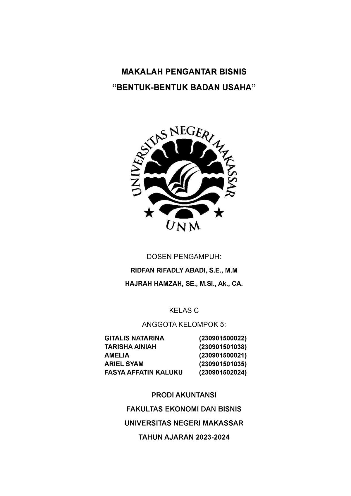 Makalah Bentuk Bentuk Badan Usaha - MAKALAH PENGANTAR BISNIS “BENTUK ...