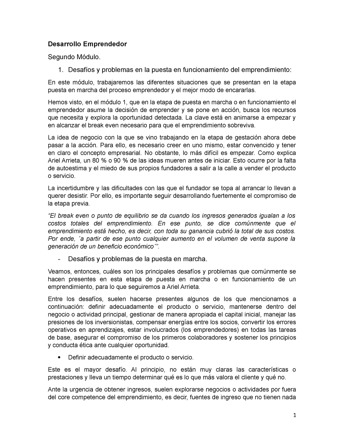 Desarrollo Emprendedor Modulo 2 - Desarrollo Emprendedor Segundo Módulo ...