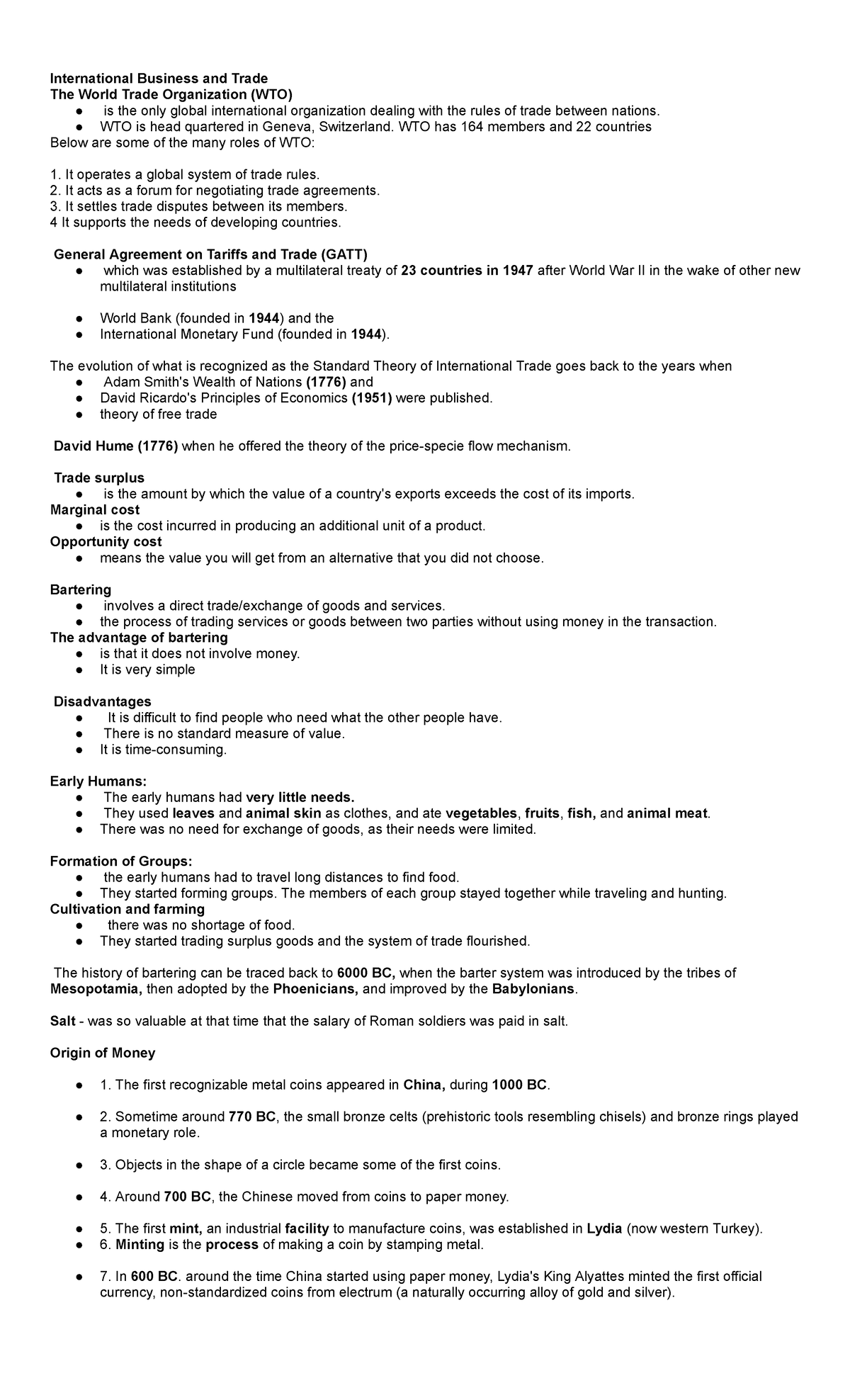 IBT Reviewer - International Business and Trade The World Trade ...