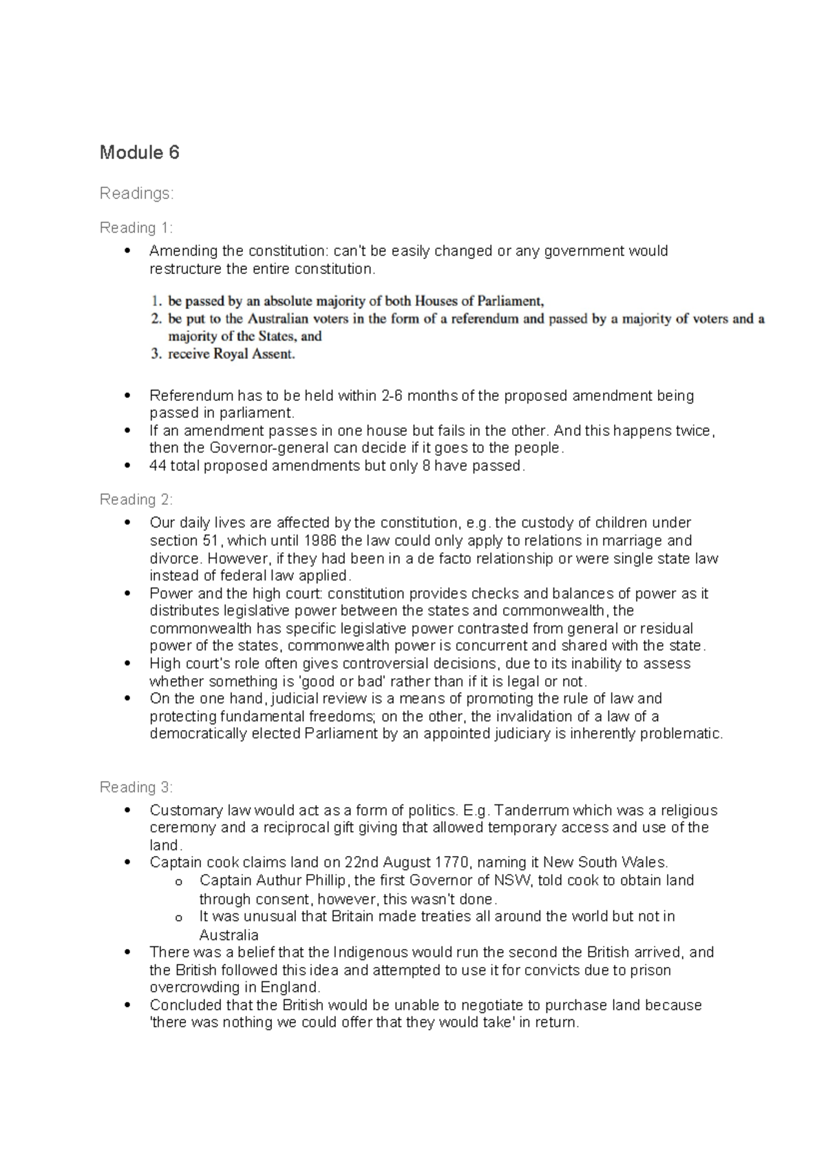 Foundations of Law Mod 6 Notes - Module 6 Readings: Reading 1: Amending ...