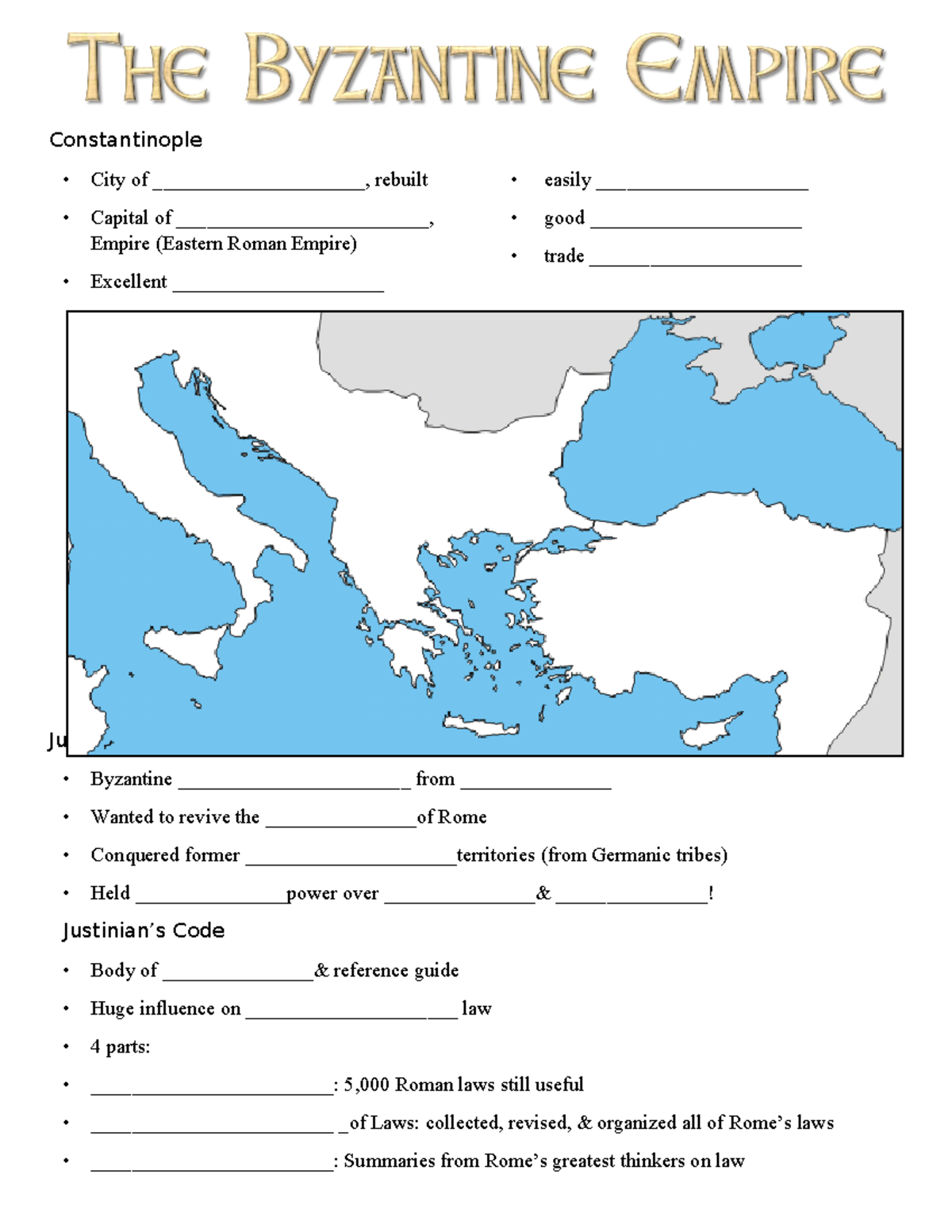 Copy of Byzantine Empire Guided Notes Page-ttw - Constantinople - City ...