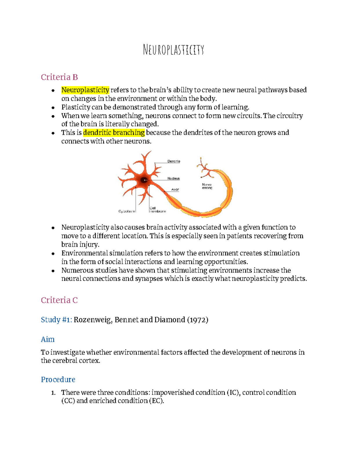 Neuroplasticity-note-taking - Neuroplasticity Criteria B ...