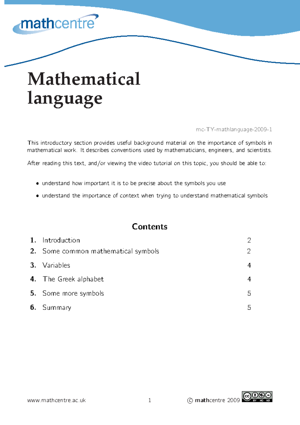 Mc ty mathlanguage 1 2009 1 - Mathematical language mc-TY-mathlanguage ...
