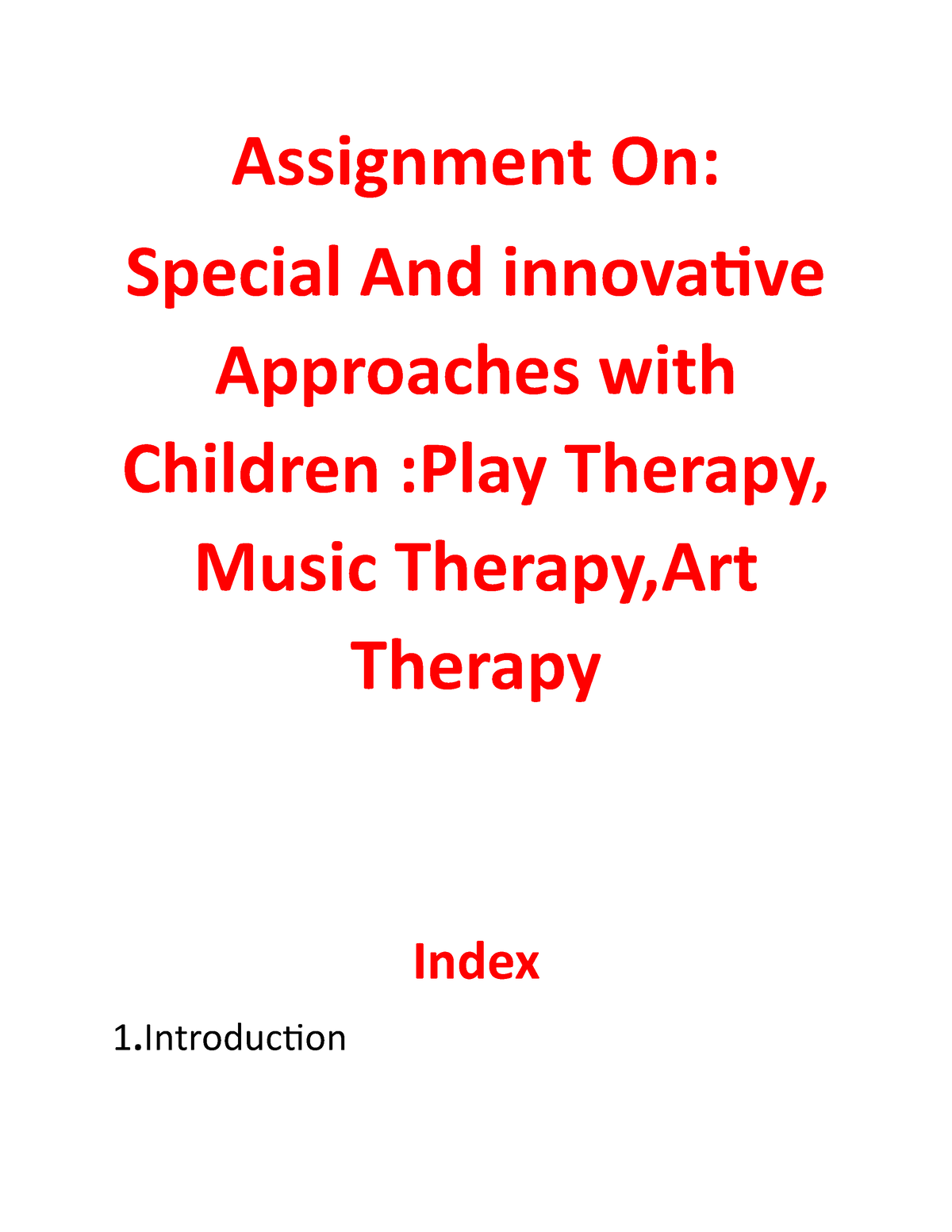 music therapy assignment