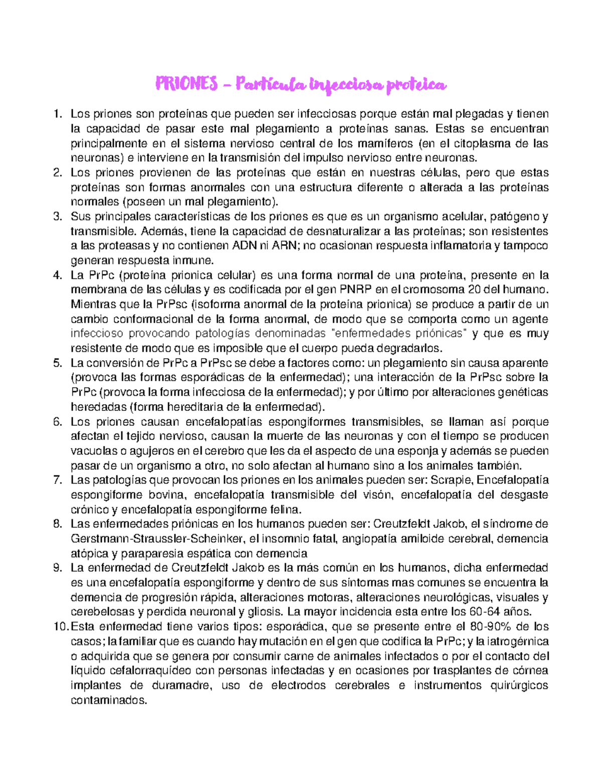 Priones, Que Son, Cuales Son Sus Características, Y Qué Patologías ...