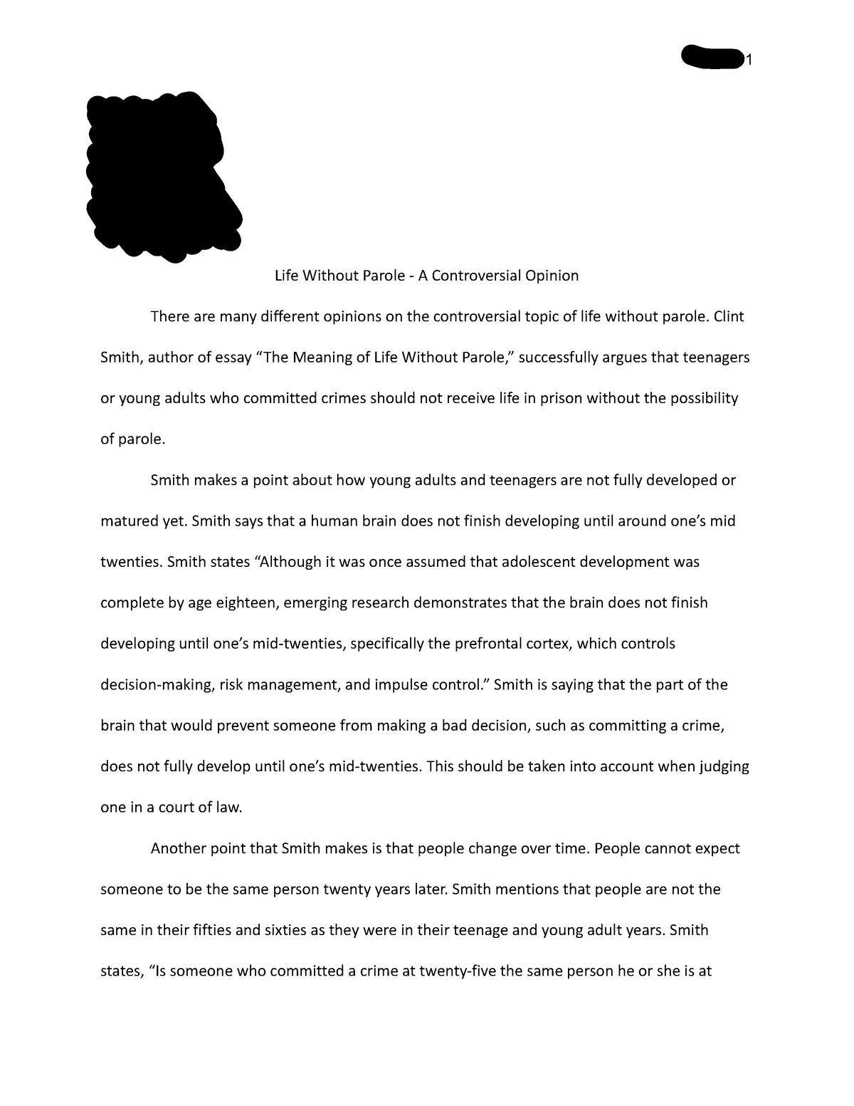 the meaning of life without parole essay