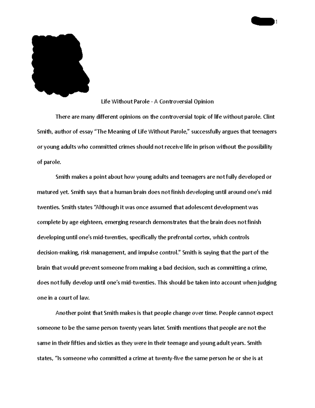 the meaning of life without parole essay