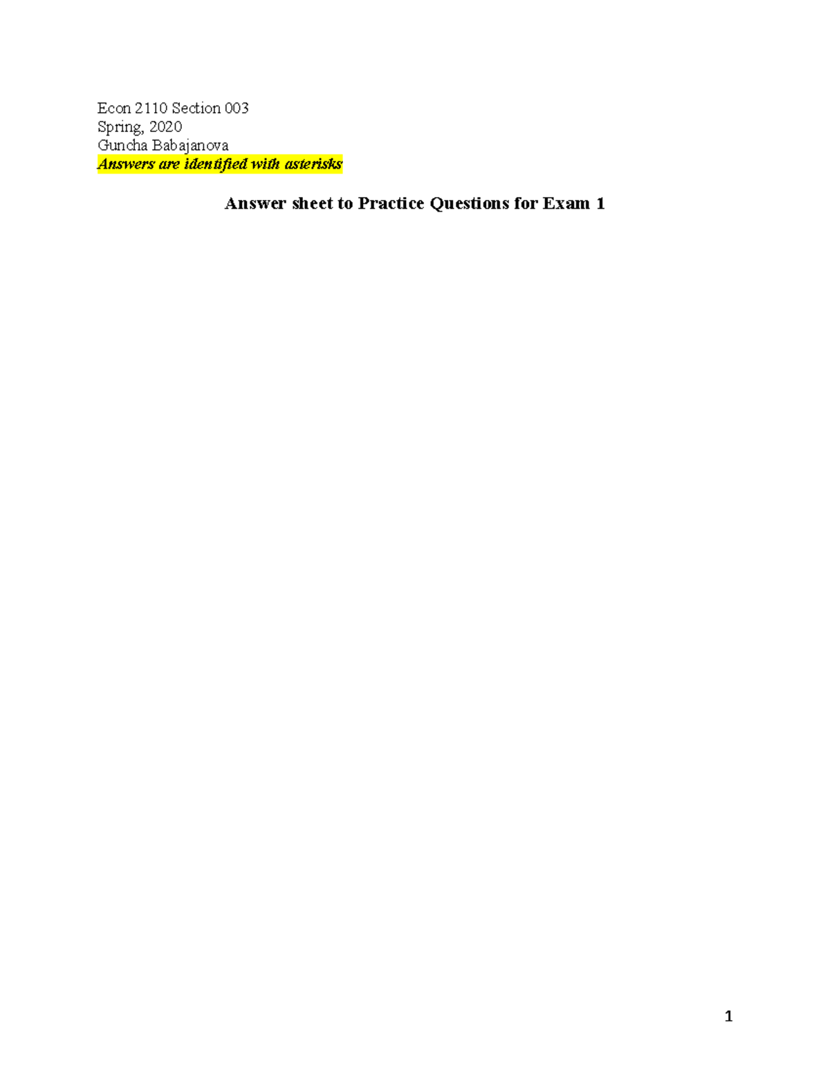 211 03 Exam1 Practice Exam Answers Warning Tt Undefined Function 32 Econ 2110 Section 003 211 03 Exam1 Practice Exam Answers Warning Tt Undefined Function 32 Econ 2110 Section 003