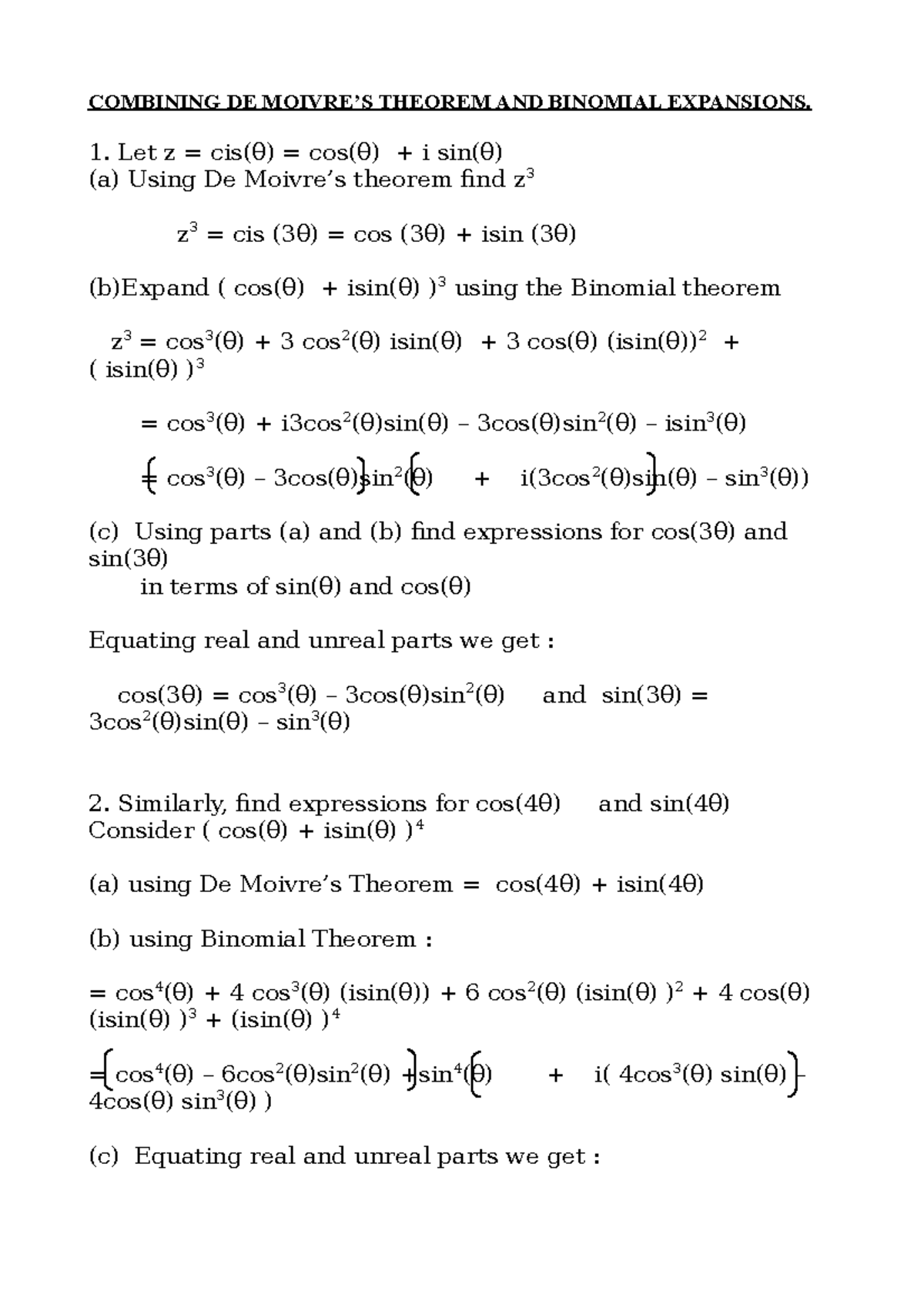 5f 3 combining de moivre’s theorem and binomial expansions - COMBINING ...