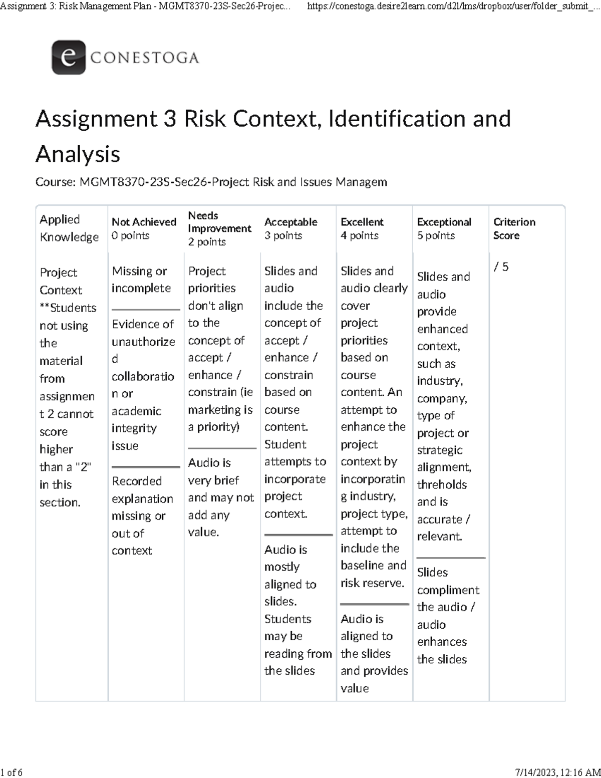 peer graded assignment create a risk management plan