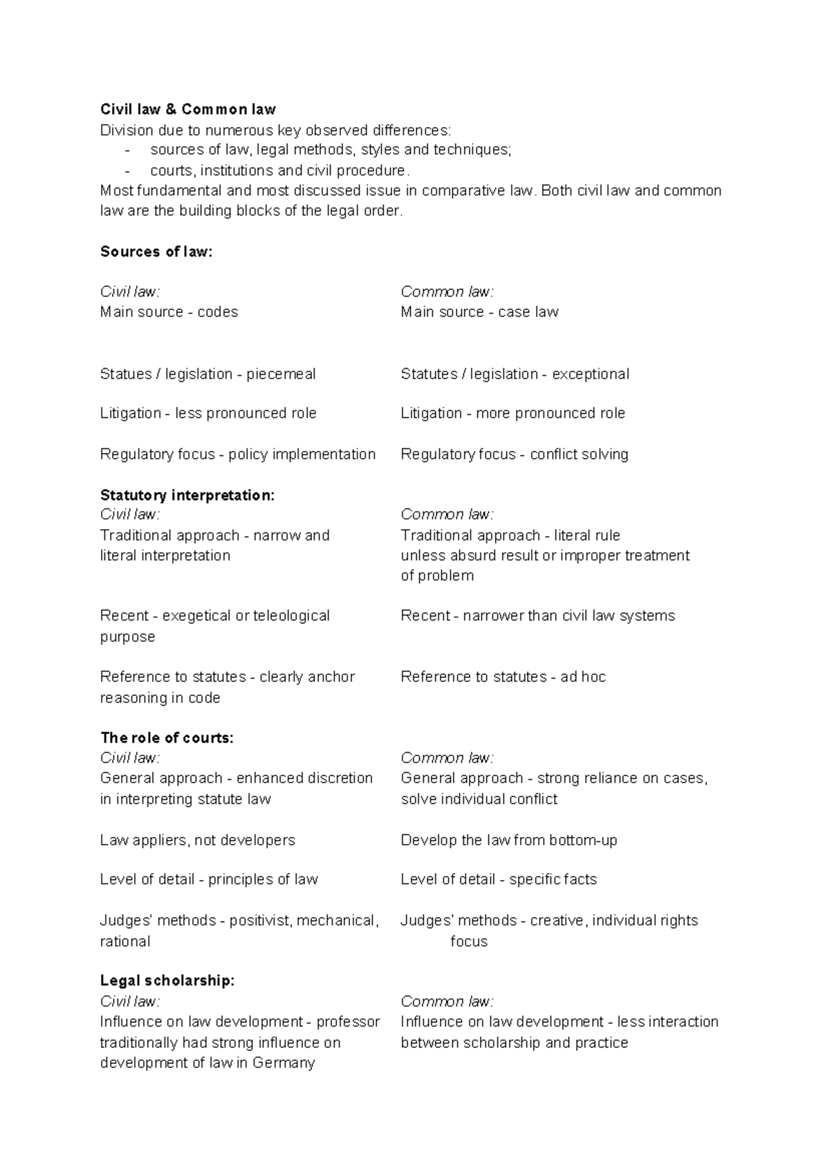 Differences Between Civil Law And Common Law Civil Law And Common Law Division Due To Numerous Key 5898