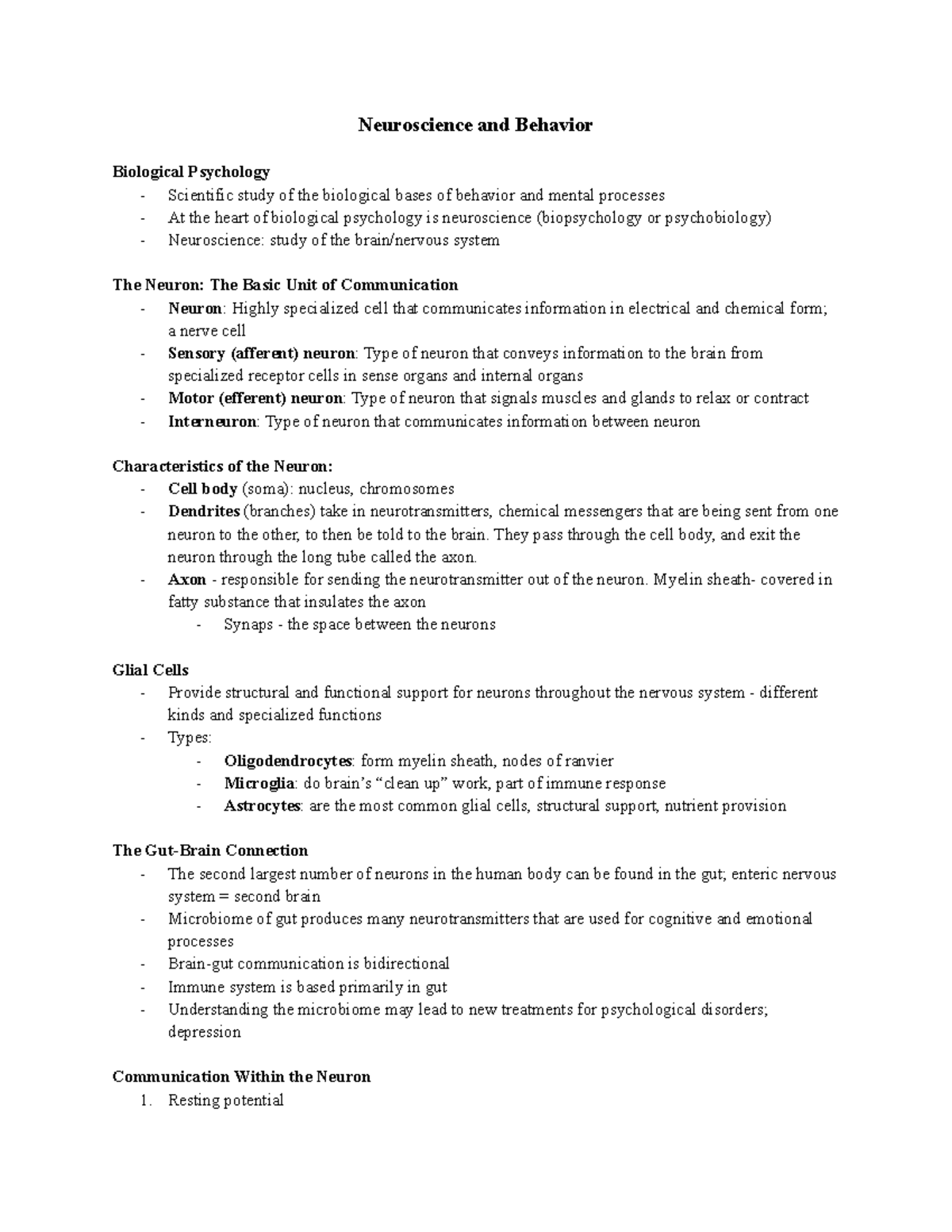 Chapter 2 Neuroscience And Behavior - Neuroscience And Behavior ...