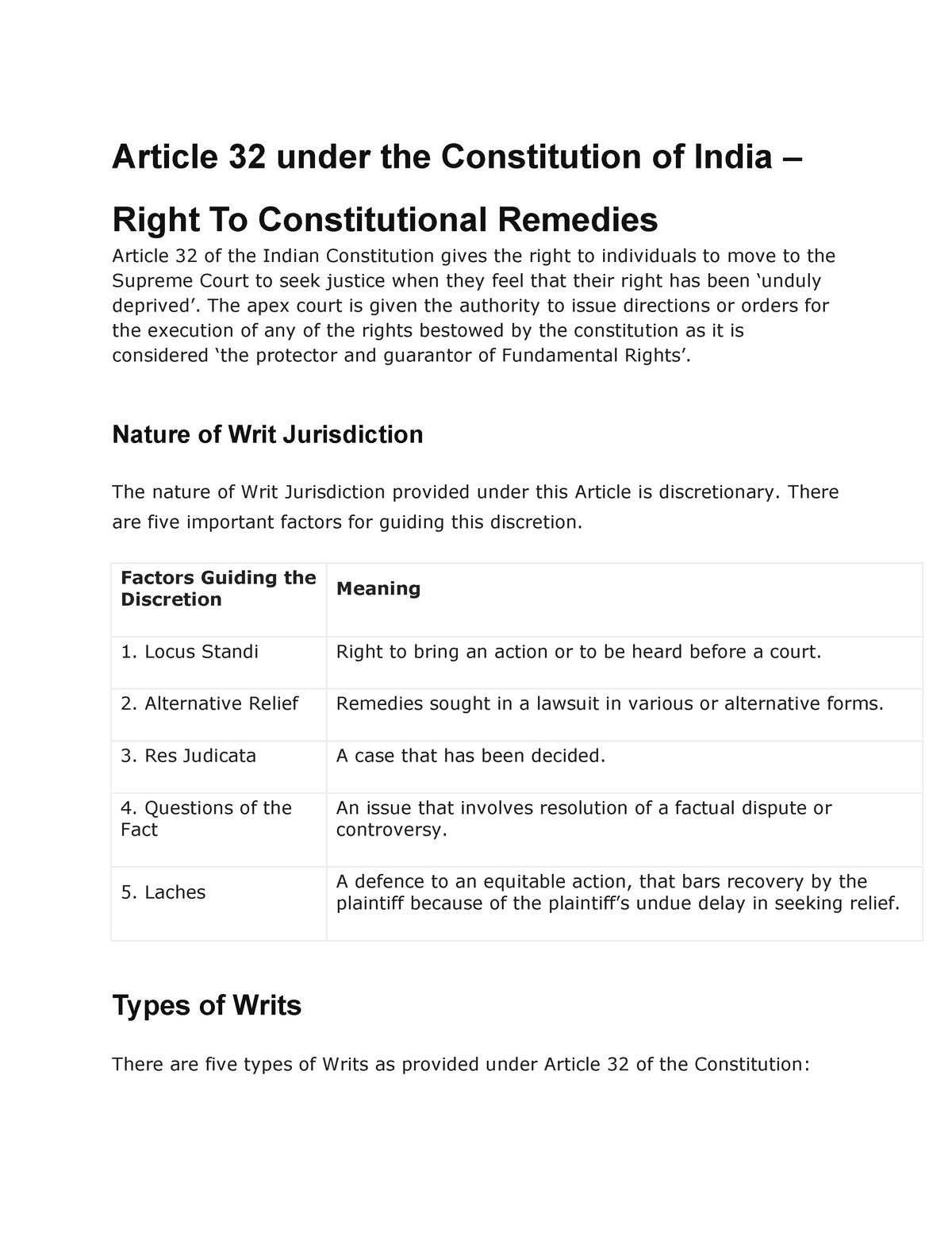 case study on article 32