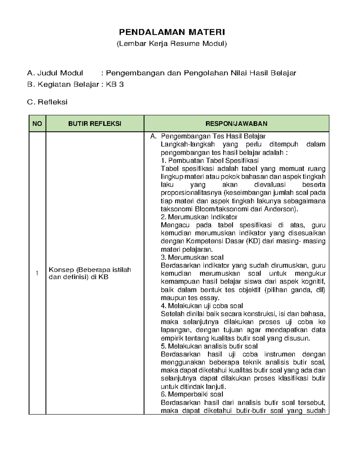 KB 3 Pengembangan Dan Pengolahan Nilai Hasil Belajar - PENDALAMAN ...