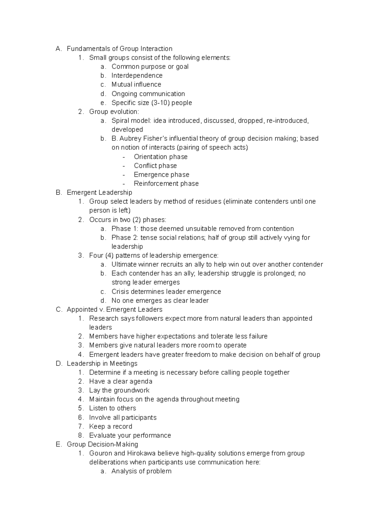 7. Leaders in Groups and Teams - A. Fundamentals of Group Interaction 1 ...