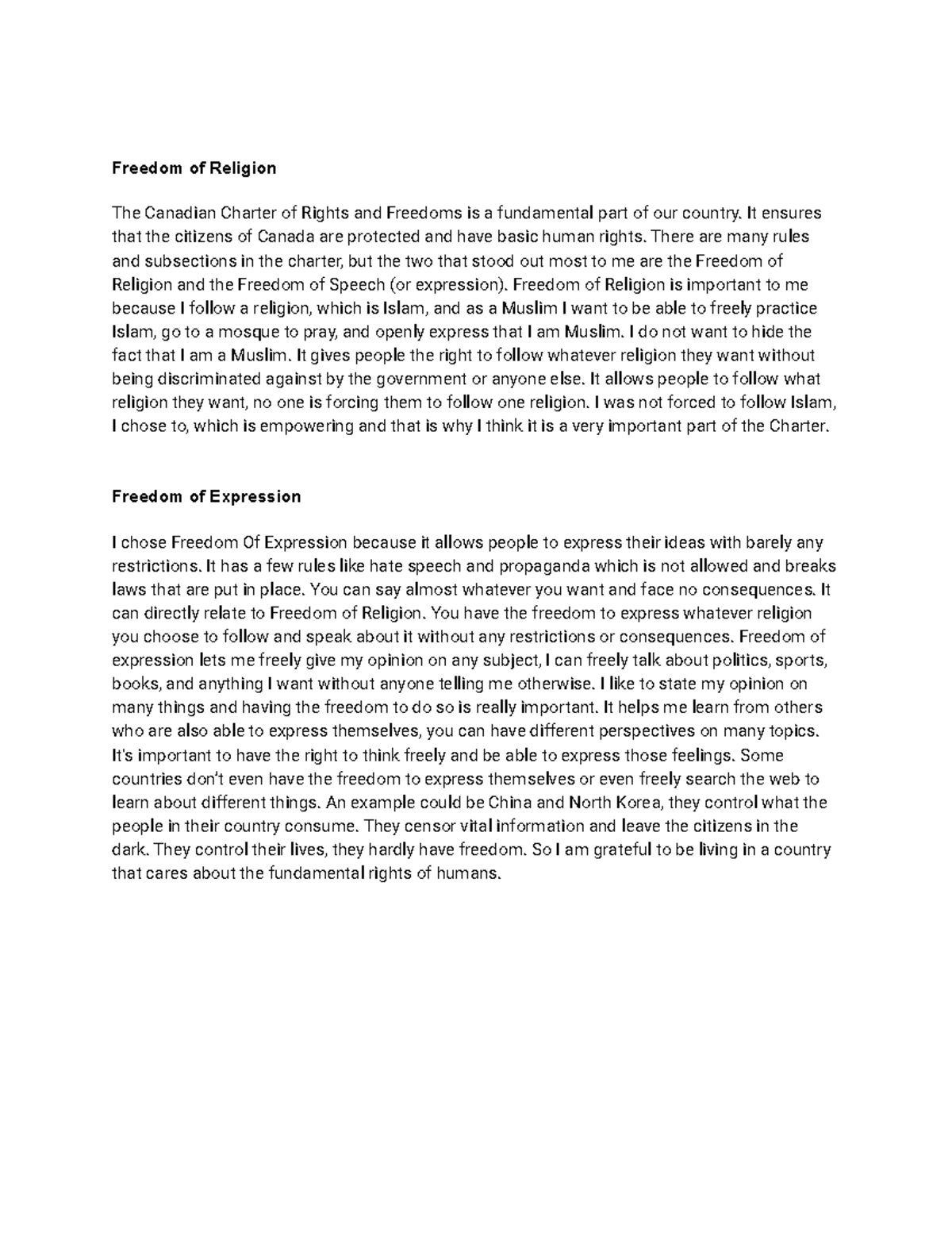 Freedom of Religion and the different stuff - Freedom of Religion The ...