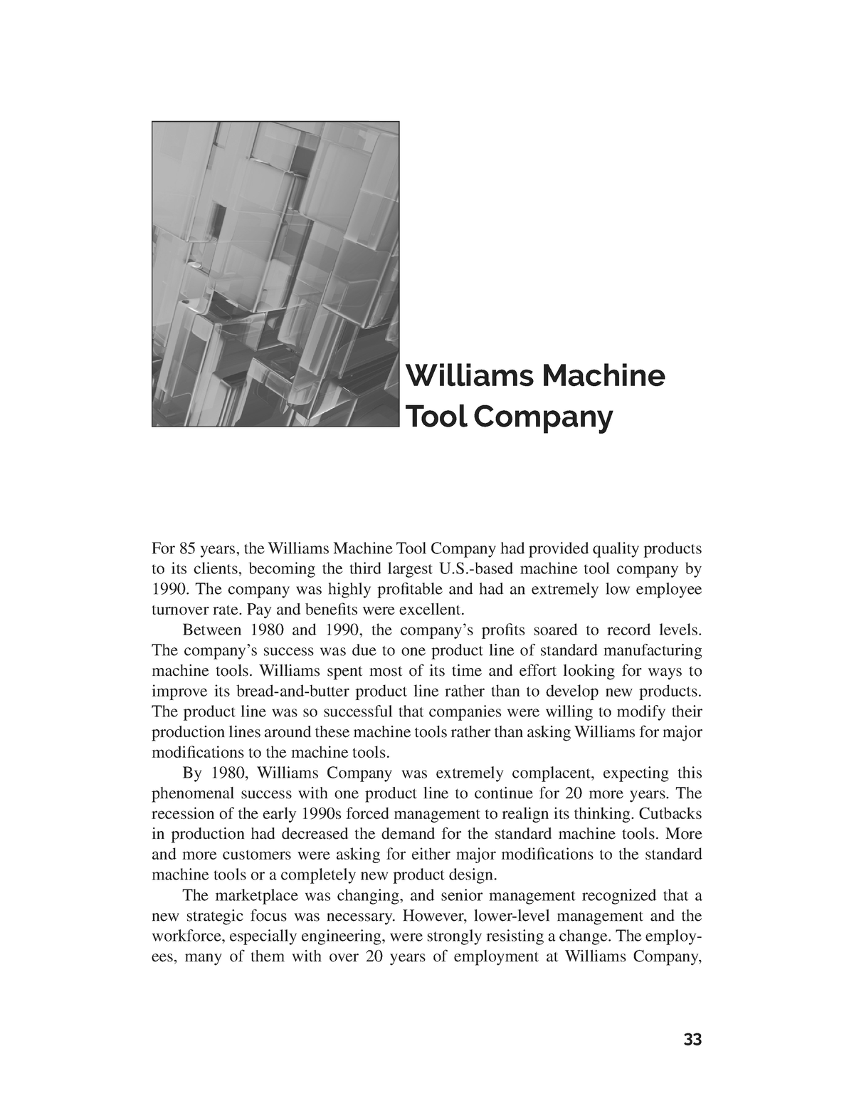 williams machine tool company case study