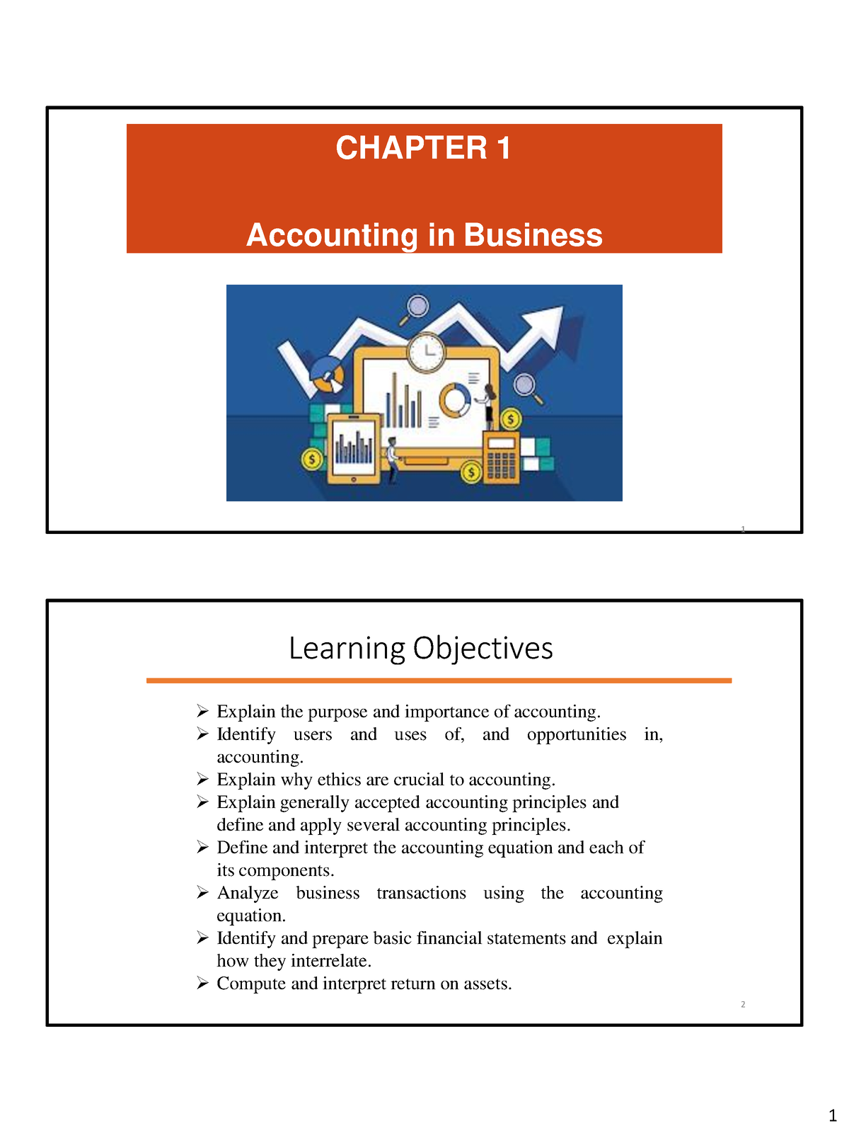 AC-Chapter 1 - Slide Ch1 - 1 CHAPTER 1 Accounting In Business Learning ...