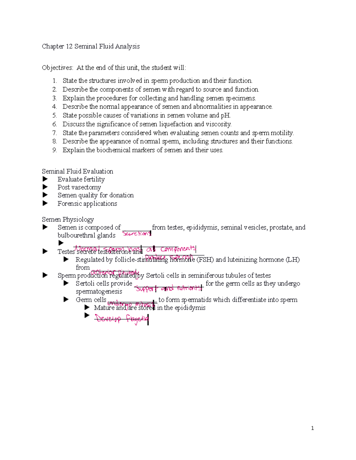 12 Seminal Fluid Outline 2020-1 - Chapter 12 Seminal Fluid Analysis ...