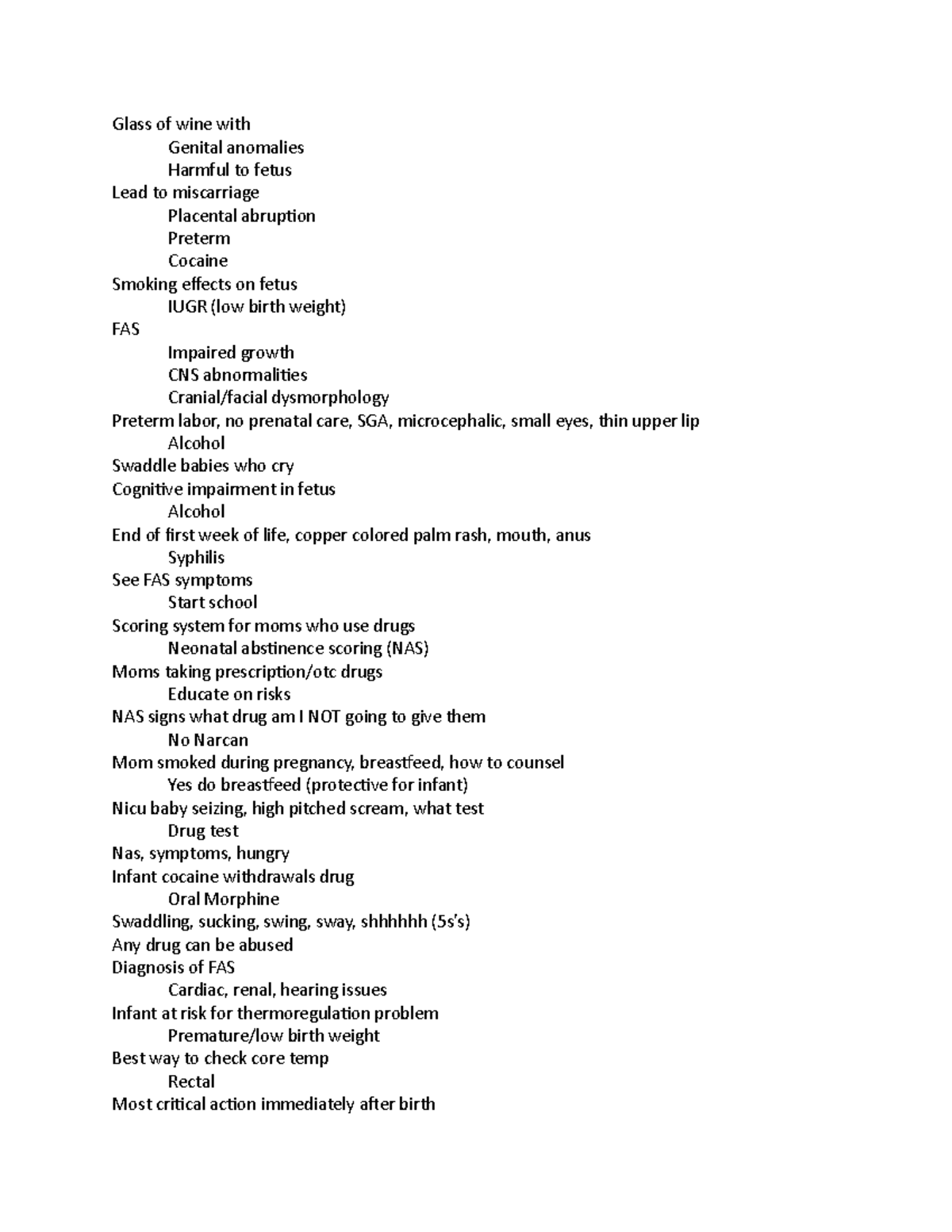 Review 3 test 3 Glass of wine with Genital anomalies Harmful to