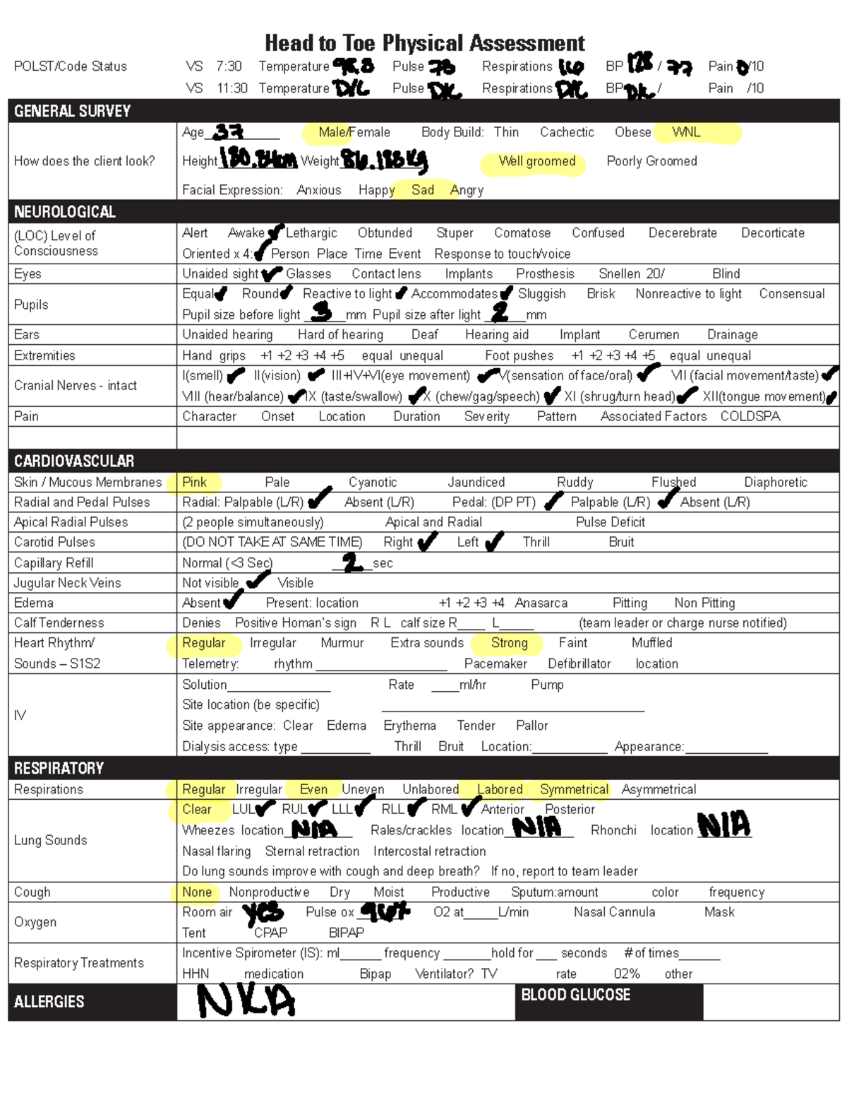 Head to Toe Patient Assessment(13) - Head to Toe Physical Assessment ...