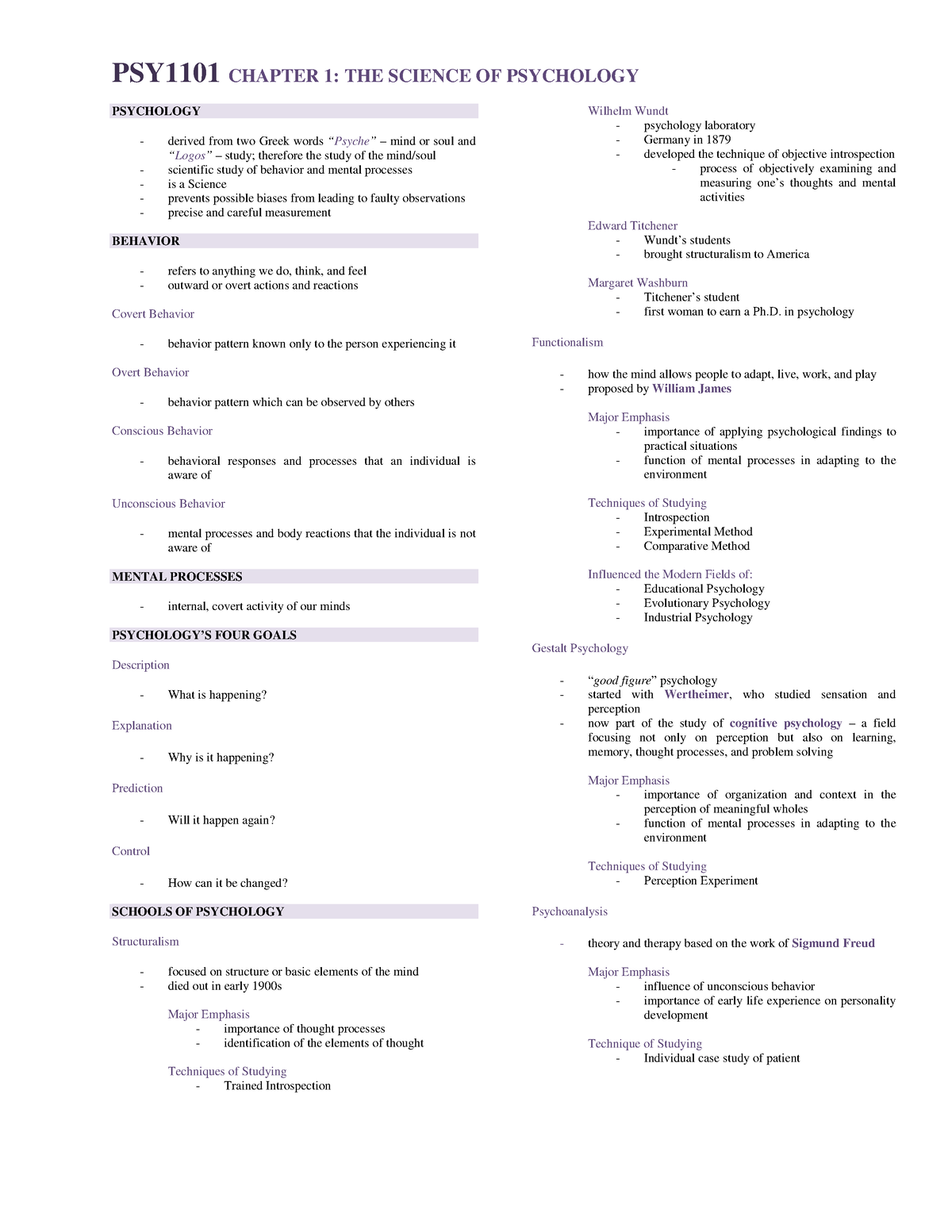 The Science Of Psychology - PSY1101 CHAPTER 1: THE SCIENCE OF ...