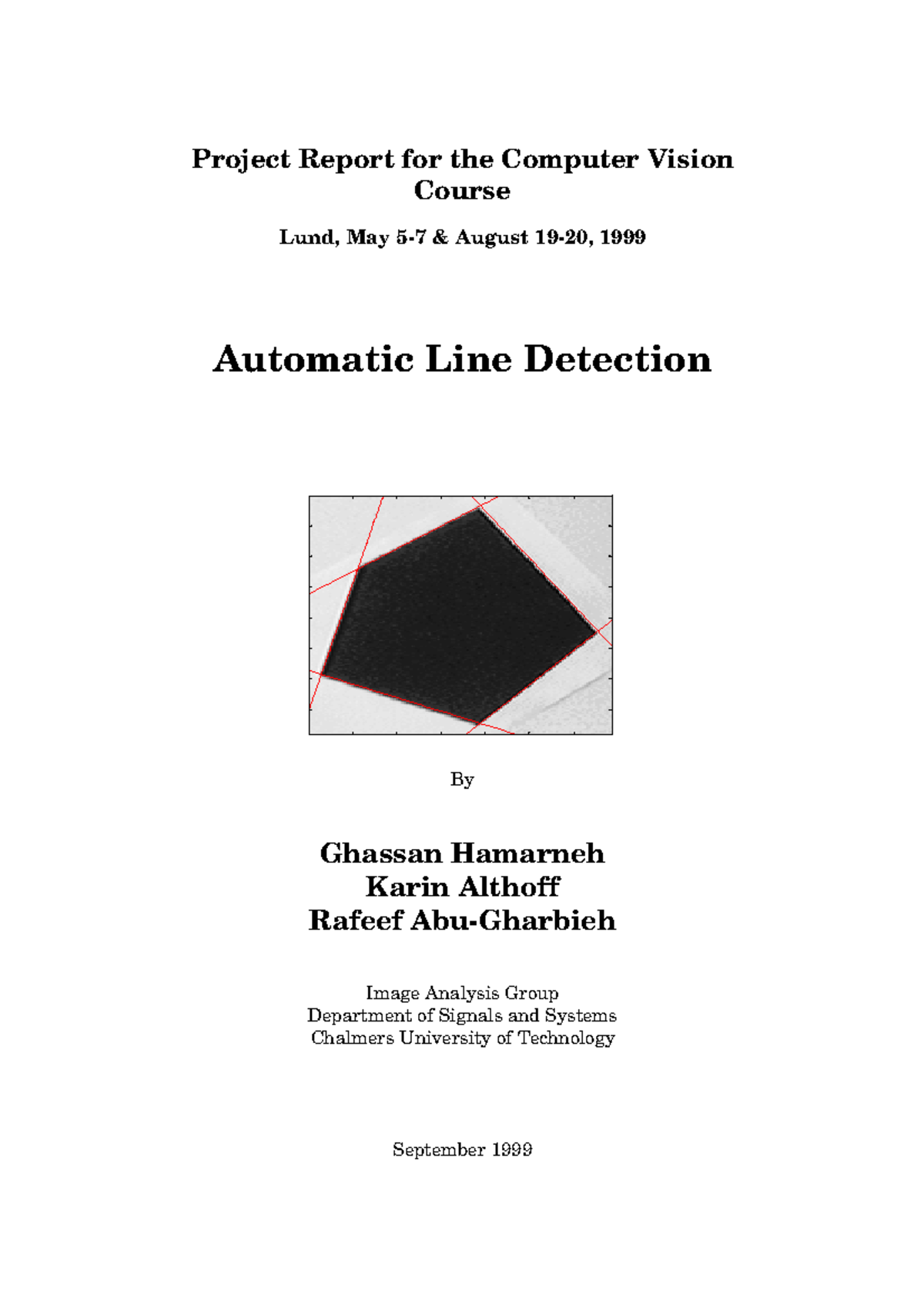 Project Report for the Computer Vision C - Project Report for the ...