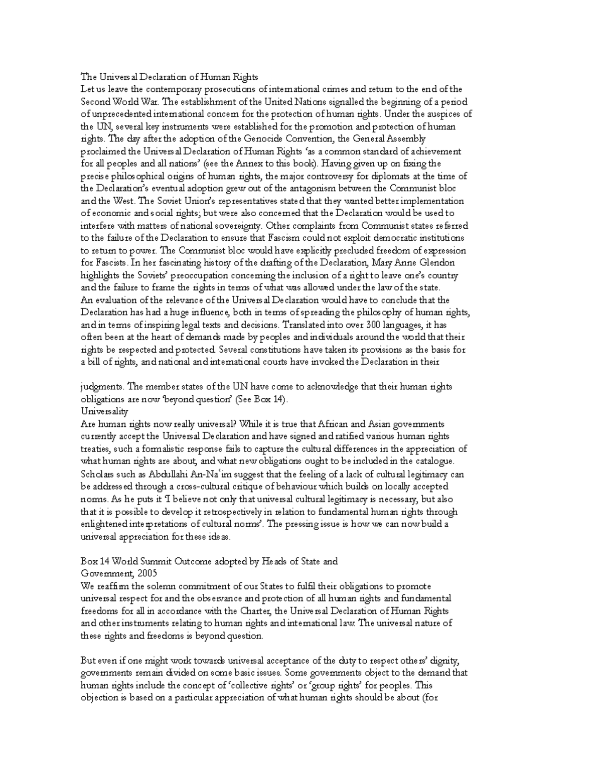 PS 5 - Human Rights POLITICAL SCIENCE - The Universal Declaration of ...
