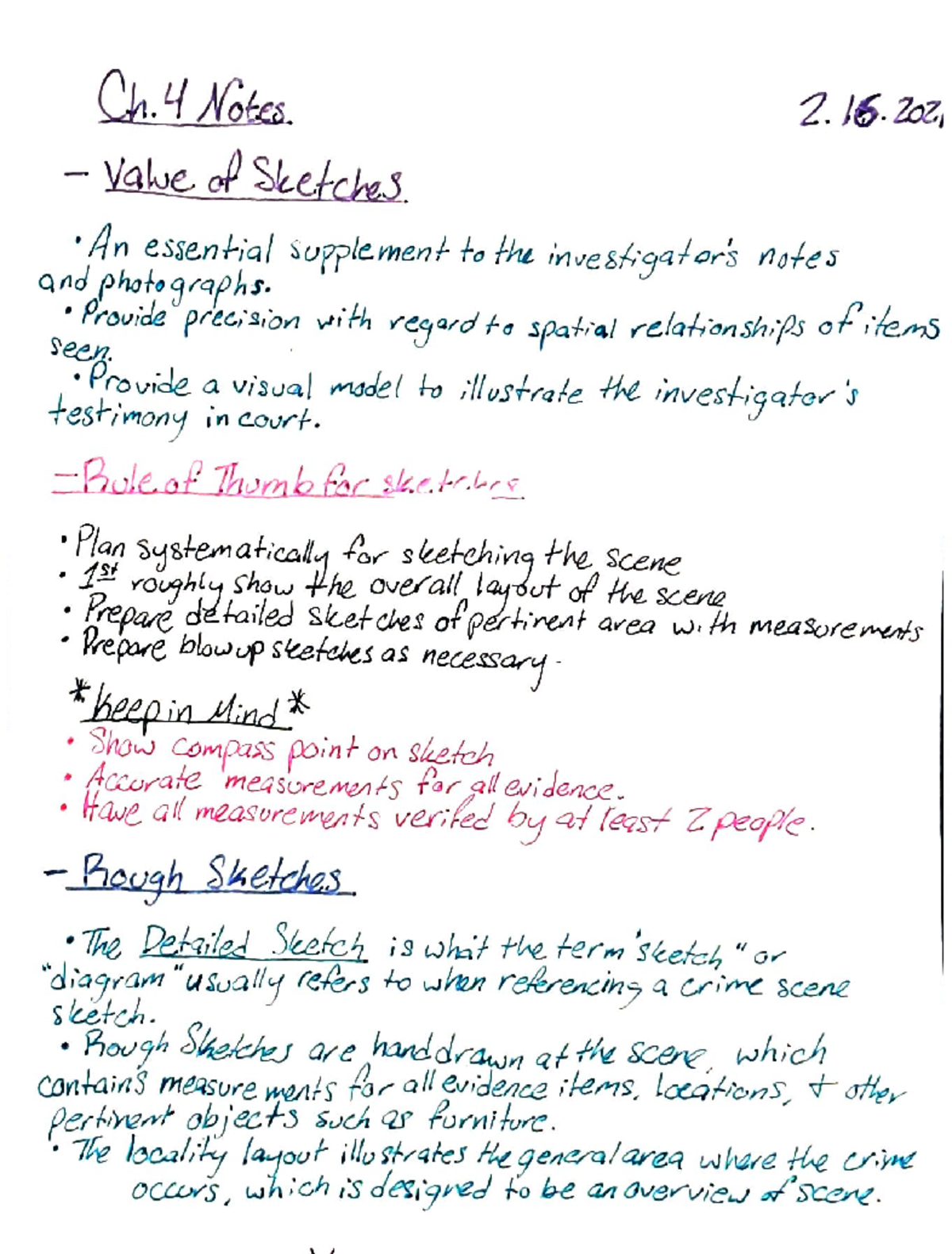 Crime Sketches and Measurement Notes - seen. Ch. 4 Notes 2. Value of ...