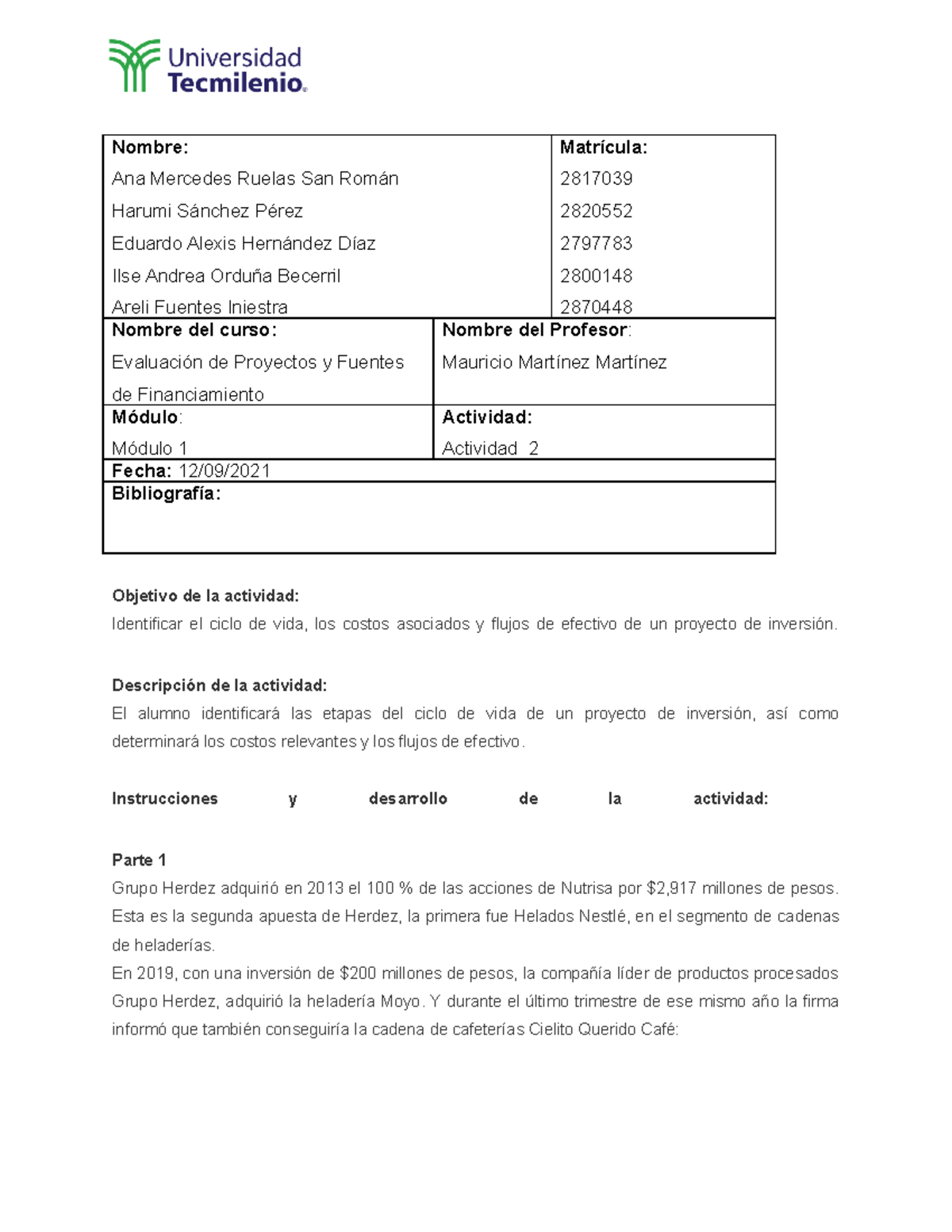 Actividad 2 - Evaluación De Poryectos Y Fuentes De Financiamiento 