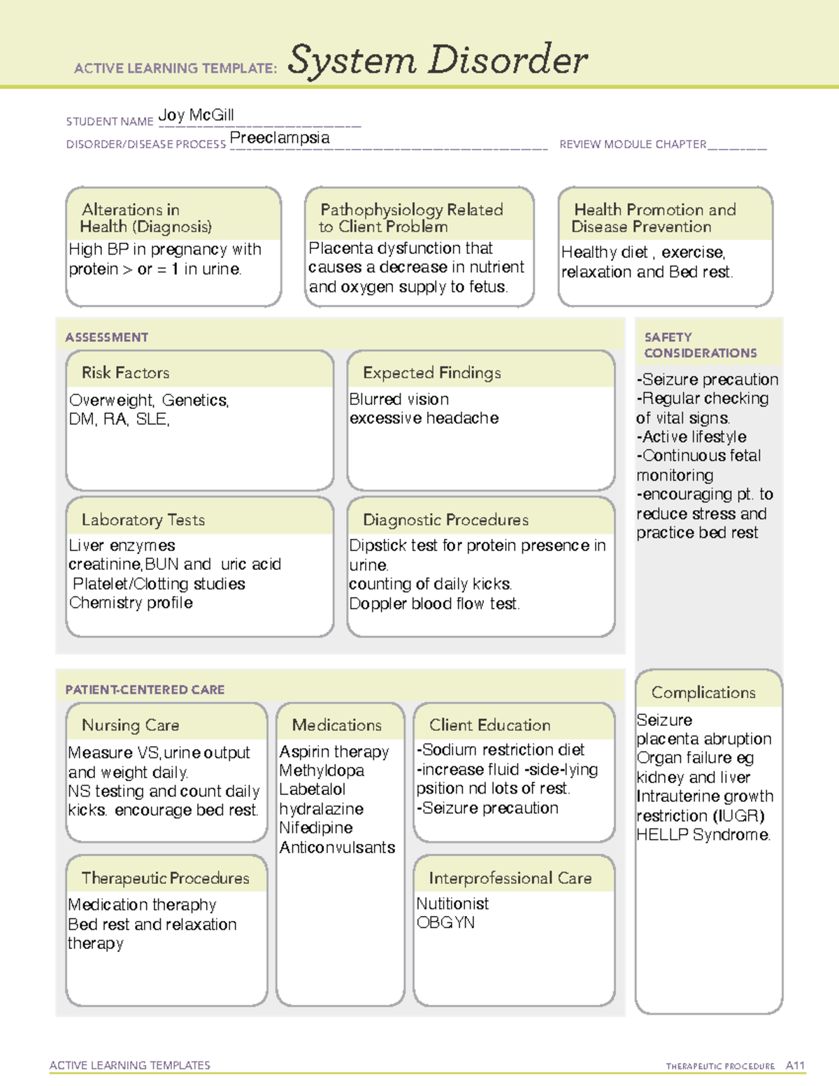 Preeclampsia - Templates - ACTIVE LEARNING TEMPLATES THERAPEUTIC ...